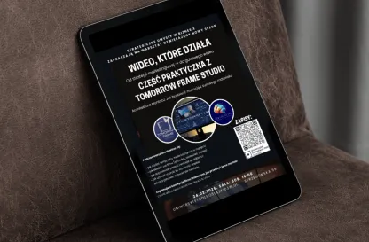 Aktualności | Uniwersytet Dolnośląski DSW we Wrocławiu: tablet z grafiką: Marketing + Wideo = skuteczny przekaz