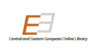 Biblioteka | Uniwersytet Dolnośląski DSW we Wrocławiu: Logo Central and Eastern European Online Library (CEEOL). Po lewej stronie pomarańczowo-szary symbol złożony z dwóch stylizowanych liter „E”. Po prawej stronie napis „Central and Eastern European Online Library”, z wyróżnionymi pomarańczowym kolorem słowami: „Eastern” i „Online”. Całość na białym tle.