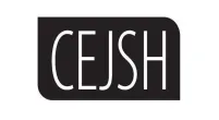 Biblioteka | Uniwersytet Dolnośląski DSW we Wrocławiu: Na grafice znajduje się logo CEJSH (The Central European Journal of Social Sciences and Humanities). Na czarnym tle umieszczono biały napis „CEJSH” prostą, nowoczesną czcionką. Lewy dolny róg tła jest zaokrąglony. Logo jest minimalistyczne i profesjonalne, nawiązujące do bazy publikacji naukowych z zakresu nauk społecznych i humanistycznych z krajów Europy Środkowej.