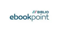 Biblioteka | Uniwersytet Dolnośląski DSW we Wrocławiu: Na grafice widnieje logo platformy ebookpoint BIBLIO. Po lewej stronie znajduje się napis „ebookpoint” zapisany nowoczesną, ciemnoniebieską czcionką. Nad częścią „point” umieszczono dodatkowo logo z trzema ukośnymi kreskami w kolorach niebieskim, czerwonym i zielonym oraz napis „BIBLIO”. Logo jest proste i przejrzyste, kojarzy się z platformą oferującą dostęp do e-booków i publikacji cyfrowych.