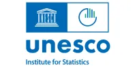 Biblioteka | Uniwersytet Dolnośląski DSW we Wrocławiu: Na grafice znajduje się logo UNESCO Institute for Statistics. U góry po lewej stronie widnieje klasyczne logo UNESCO z wizerunkiem stylizowanego antycznego budynku z kolumnami i napisem „UNESCO”. Po prawej stronie znajduje się symbol przedstawiający wykres słupkowy zamknięty w okręgu, symbolizujący dane statystyczne. Poniżej widnieje napis „unesco” dużą, pogrubioną czcionką, a pod nim „Institute for Statistics” mniejszym fontem. Całość utrzymana jest w kolorystyce niebieskiej, podkreślającej formalny i prof